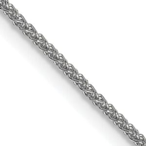 Leslie's 18K White Gold 18 inch 1mm Diamond-cut Spiga with Spring Ring Clasp Chain