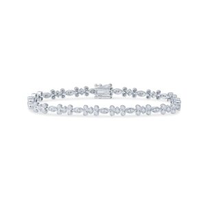 Natural Diamond Tennis Style Bracelet in 18K White Gold