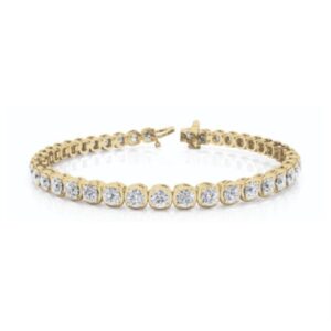 14K Yellow Gold Lab Created Diamond Tennis Bracelet