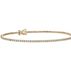 1Ct Natural Diamond Tennis Bracelet in 14K Yellow Gold