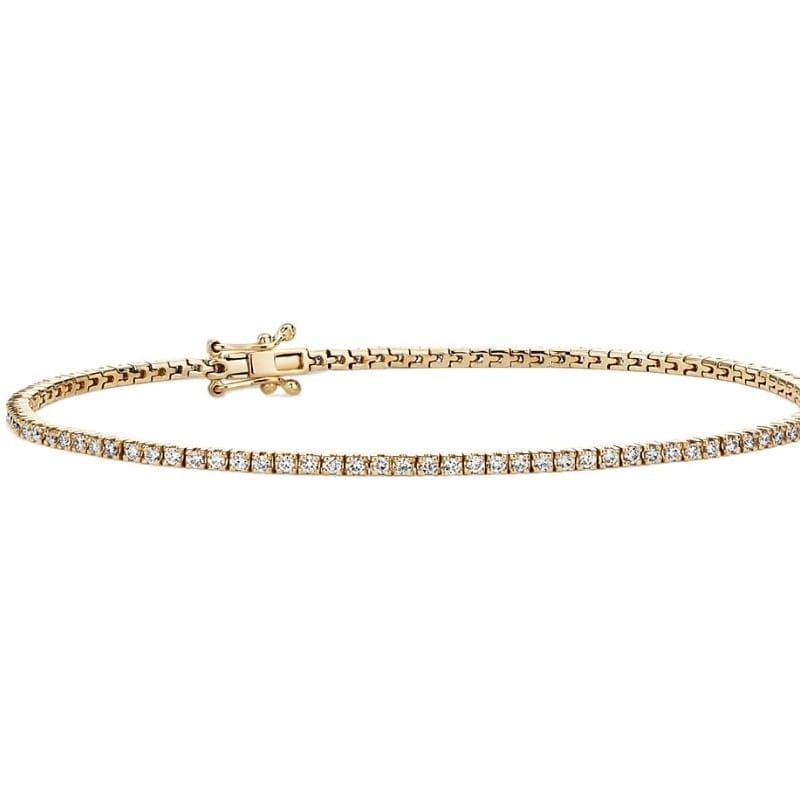 1Ct Natural Diamond Tennis Bracelet in 14K Yellow Gold