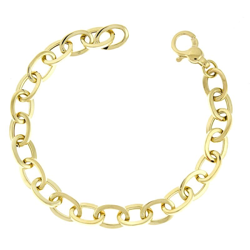 14k yellow gold oval italian link bracelet