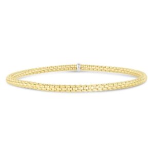 14K Yellow Gold Popcorn Stretch 3mm Bracelet