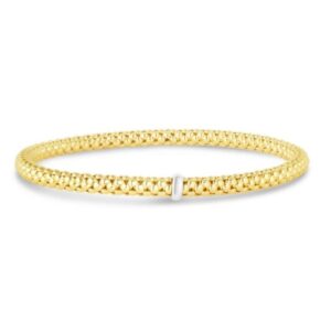 14K Yellow Gold Popcorn Stretch 4mm Bracelet