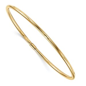 14K Yellow Gold Hollow Polished Bangle