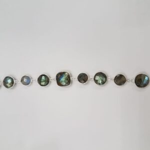 sterling silver link bracelet featuring moonstones