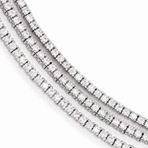 Sterling Silver Synthetic Diamond 3-Strand 7" Tennis Bracelet