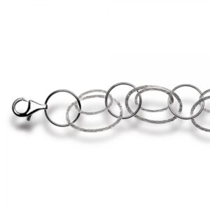 7.5" Sterling Silver Bracelet with Round and Oval Circles