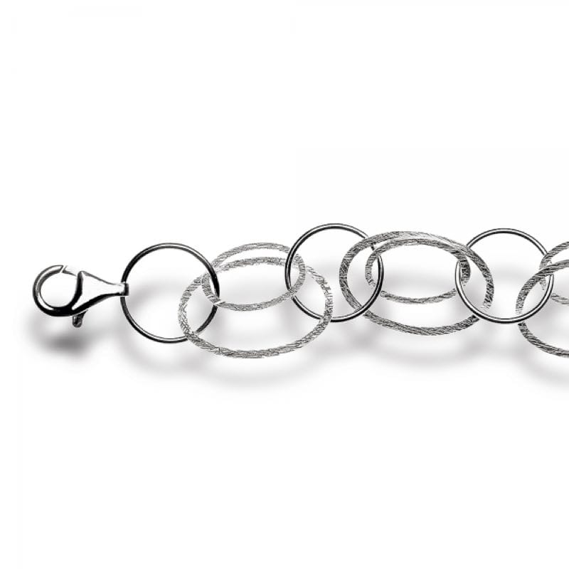 7.5" Sterling Silver Bracelet with Round and Oval Circles