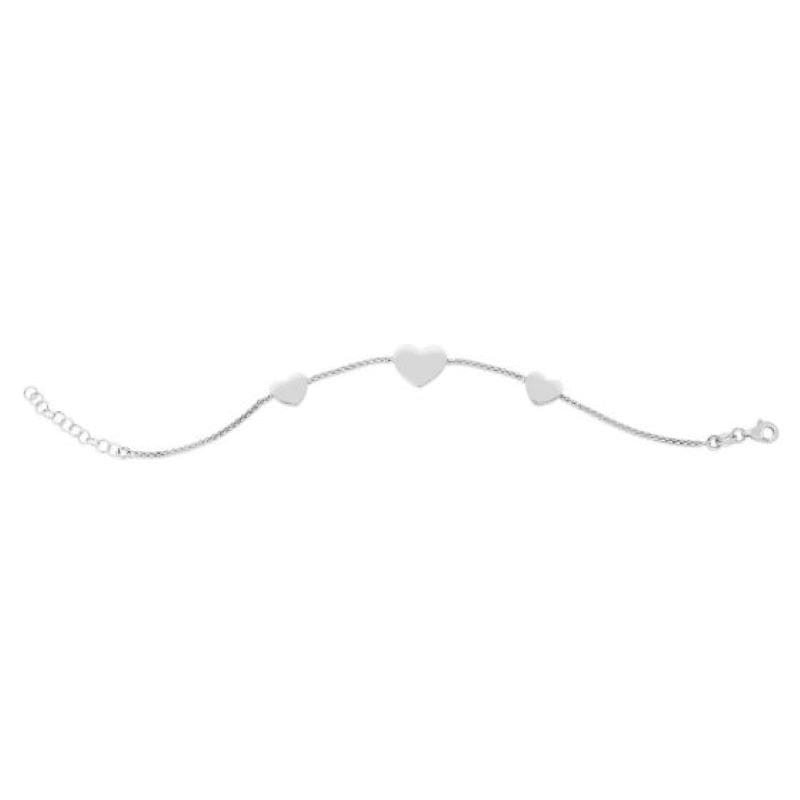 Silver Heart Station Adj. Bracelet