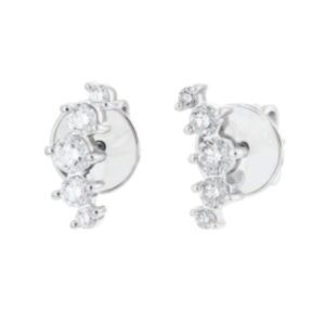 14k white gold natural diamond climber earrings 0.50cts