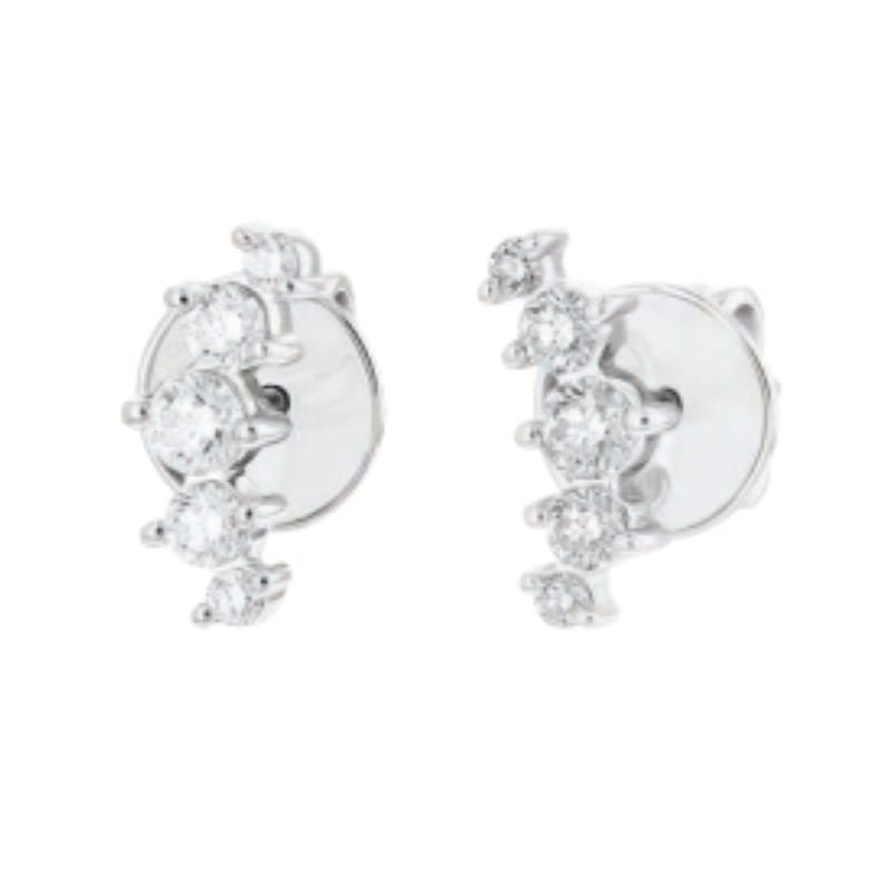 14k white gold natural diamond climber earrings 0.50cts