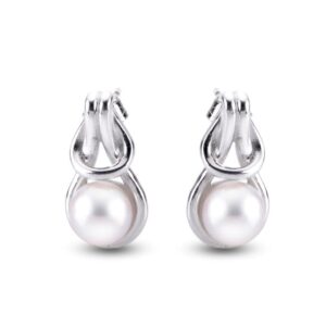 sterling silver 7mm fresh water cultured pearl button earrings