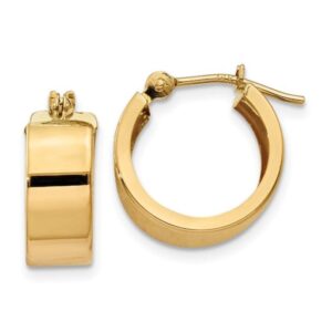 14k yellow gold polished hoops 10mmx5mm
