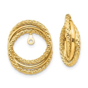 Polished and Twisted Fancy Earring Jackets in 14K Yellow Gold