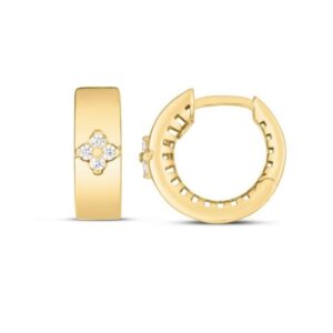 14K Yellow Gold Trilogy Diamond Clover Hoops