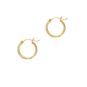 14k yellow gold 15mm hoop earrings