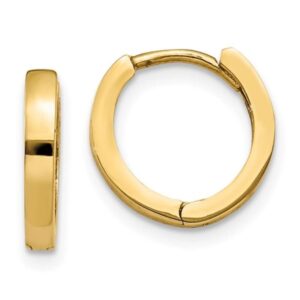 14k yellow gold hinged hoop huggie earrings