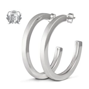 sterling silver textured 35mm hoop earrings