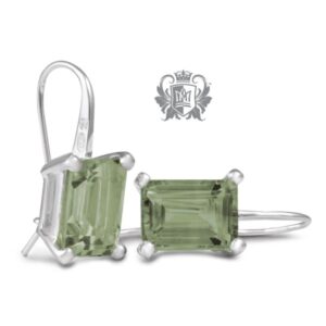 sterling silver green quartz hanger earrings