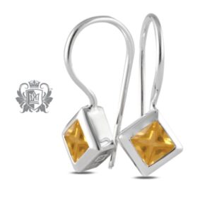 sterling silver wire citrine earrings
