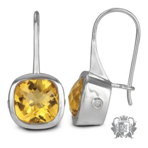 sterling silver 5cttw citrine earrings