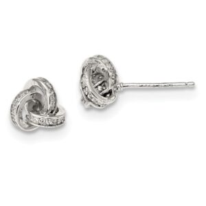 sterling silver synthetic love knot earrings