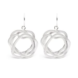 sterling silver entwined circle dangle earrings
