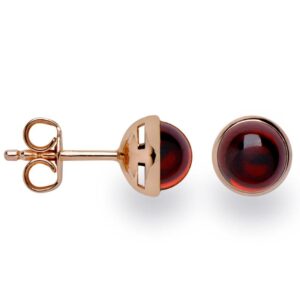sterling silver rose gold plated garnet stud earrings 3.44cttw