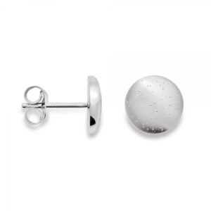 sterling silver diamond dust sphere earrings in matte finish