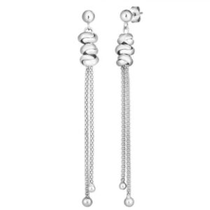 sterling silver rhodium finish drop earrings