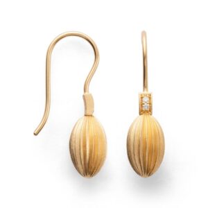 sterling silver gold plated earrings with white topaz accents