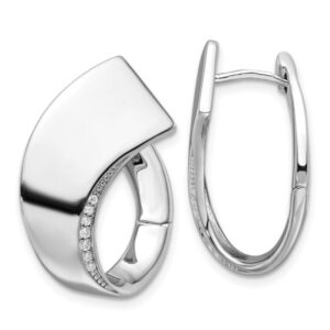 sterling silver fancy synthetic diamond hoops
