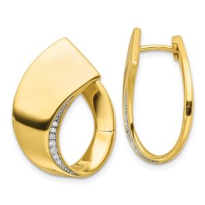 sterling silver gold tone fanzy synthetic diamond hoop earrings