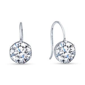 Gorgeous Celebrity Drop 7MM Lab Created Stone Earrings in Sterling Silver