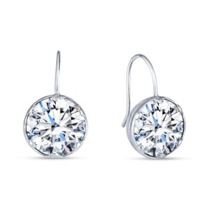 gorgeous celebrity drop 10mm lab created stone earrings in sterling silver