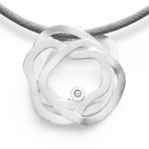 sterling silver circle pendant with satin finish