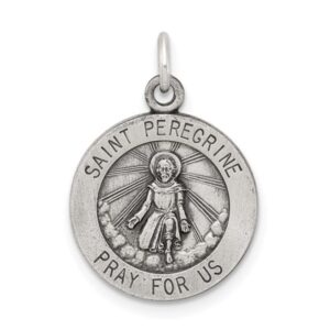 sterling silver st peregrine medal pendant