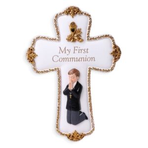josephs studio boys first communion wall cross
