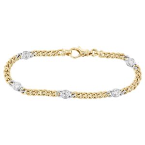 14K heavy gold diamond bracelet
