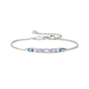 Aurora Color Wave Bracelet – Sterling Silver with Mixed CZ, Silver Finish