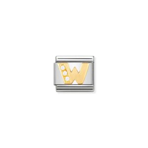 Gold & CZ Letters "W"