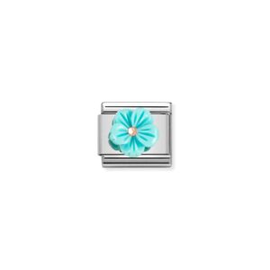Flower - Turquoise White Mother of Pearl