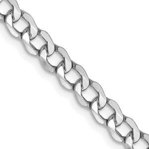 14K White Gold 4.3mm Semi-Solid Curb Chain 22" in length. 6.13grams of gold.