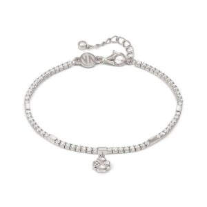 Petit Sparkle Tennis Bracelet – Sterling Silver & CZ Four Leaf Clover