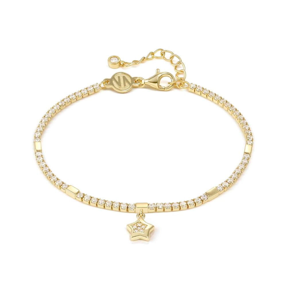 Petit Sparkle Tennis Bracelet – Sterling Silver & CZ Gold Star