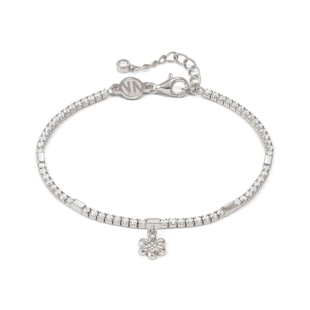 Petit Sparkle Tennis Bracelet – Sterling Silver & CZ Flower