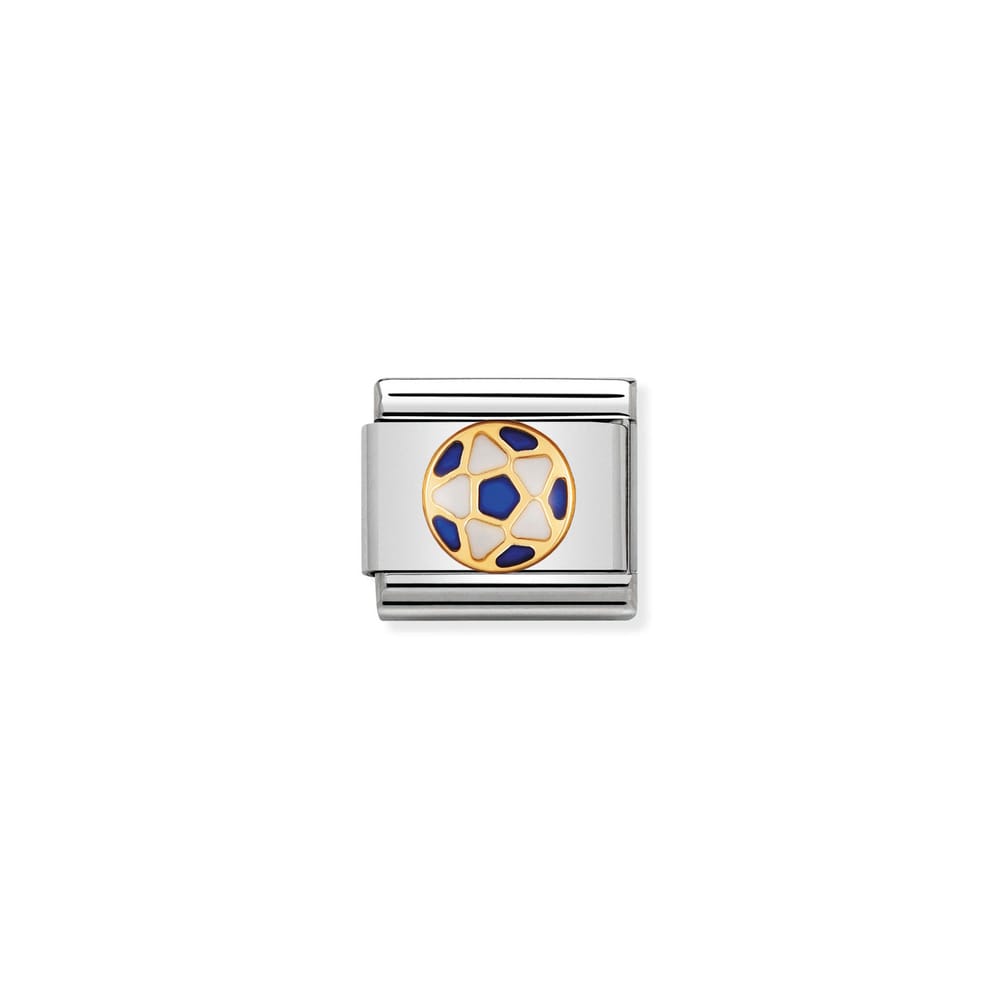 Nomination Composable Classic Italian Football Charm – White & Blue Ball