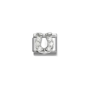 Nomination Composable Classic CZ Symbols Charm – White Horseshoe