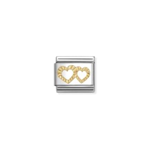 Nomination Composable Classic Symbols Charm – Diamond Double Hearts Profile